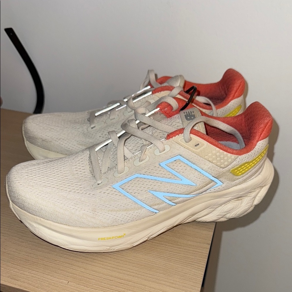 New Balance Athletic Shoes in Cream and Orange Fresh Foam 1080